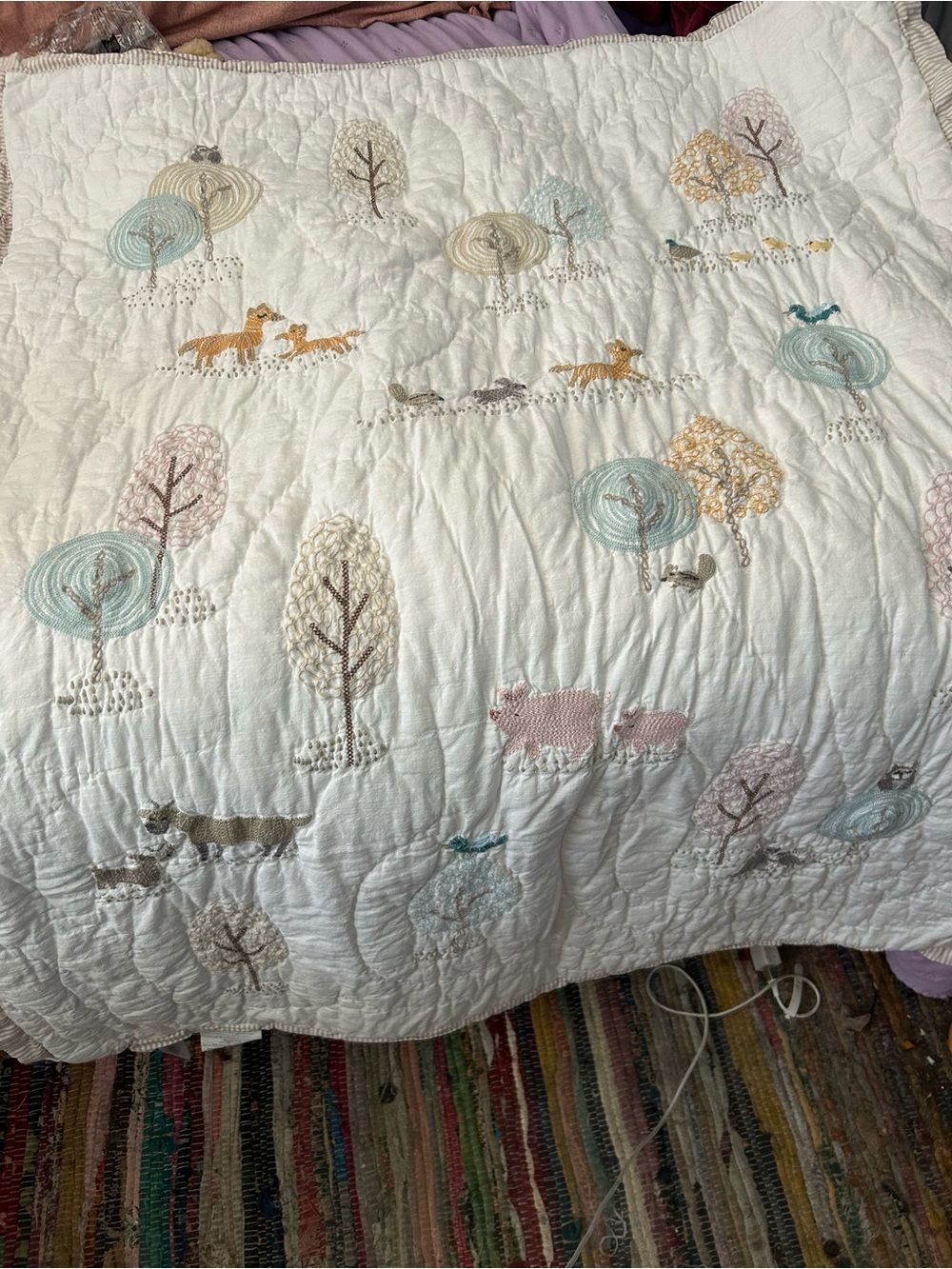 Pottery Barn kids Woodland friends pottery barn toddler bed quilt